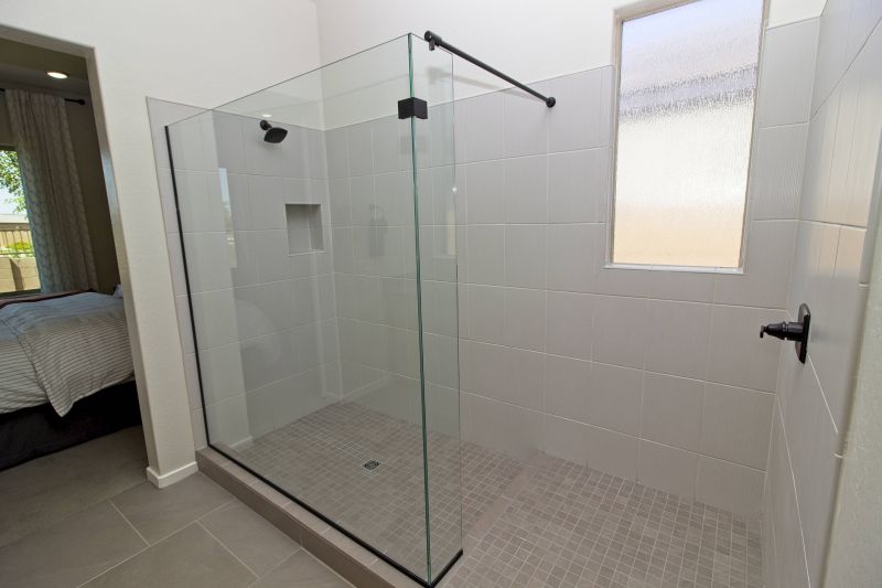 Contemporary Glass Shower with Accent Tiles