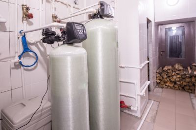 Water Softener System in a Utility Closet